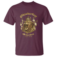 Oktoberfest Munchen Roaring Lion T Shirt Since 1810 Crown and Beer Weapon - Wonder Print Shop