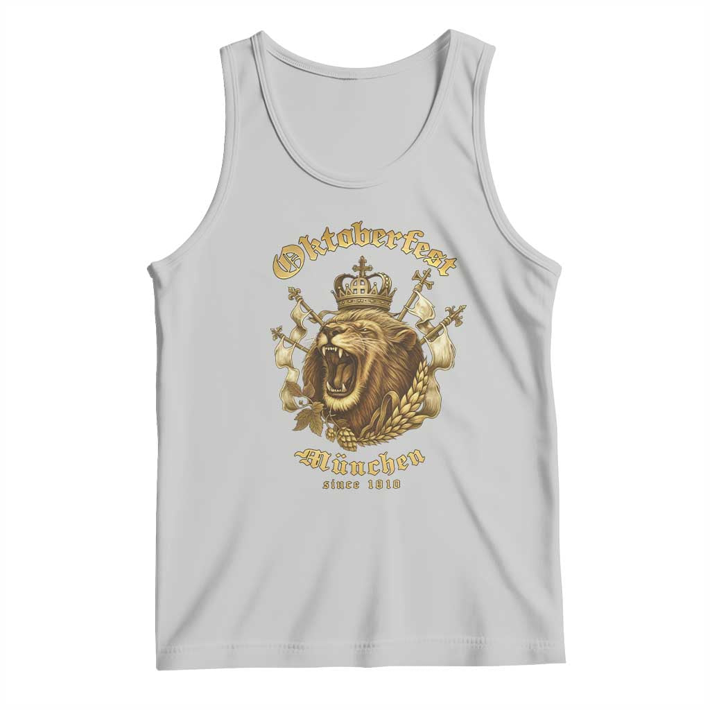 Oktoberfest Munchen Roaring Lion Tank Top Since 1810 Crown and Beer Weapon - Wonder Print Shop