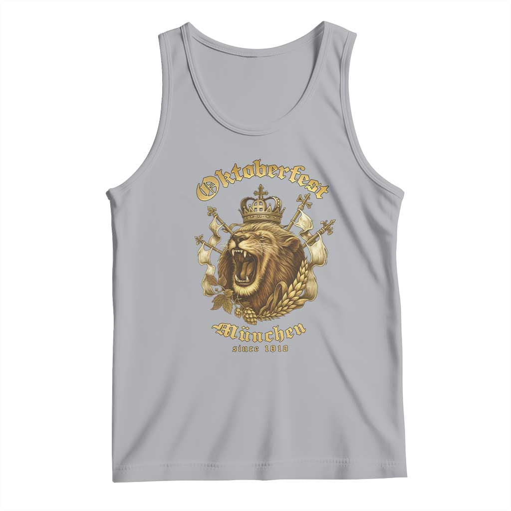 Oktoberfest Munchen Roaring Lion Tank Top Since 1810 Crown and Beer Weapon - Wonder Print Shop