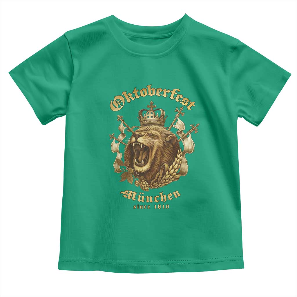 Oktoberfest Munchen Roaring Lion Toddler T Shirt Since 1810 Crown and Beer Weapon - Wonder Print Shop