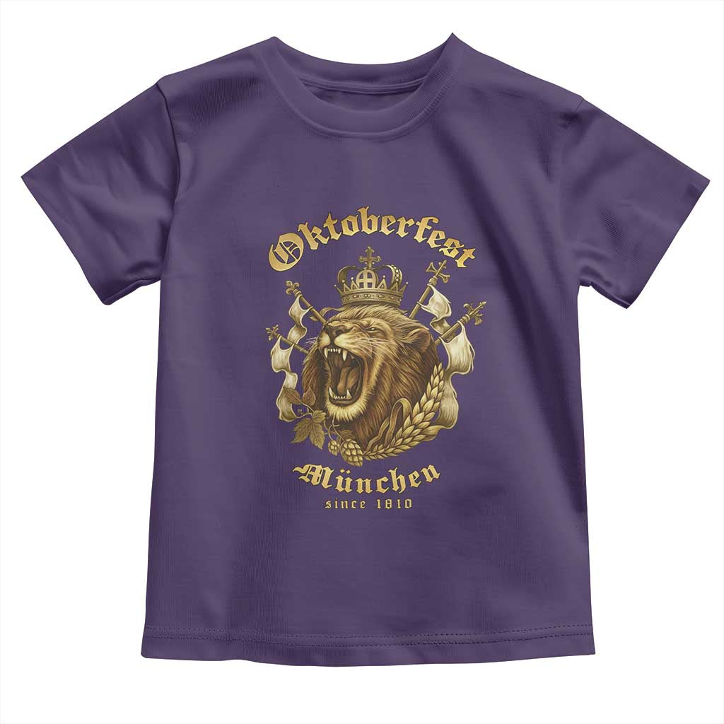 Oktoberfest Munchen Roaring Lion Toddler T Shirt Since 1810 Crown and Beer Weapon - Wonder Print Shop