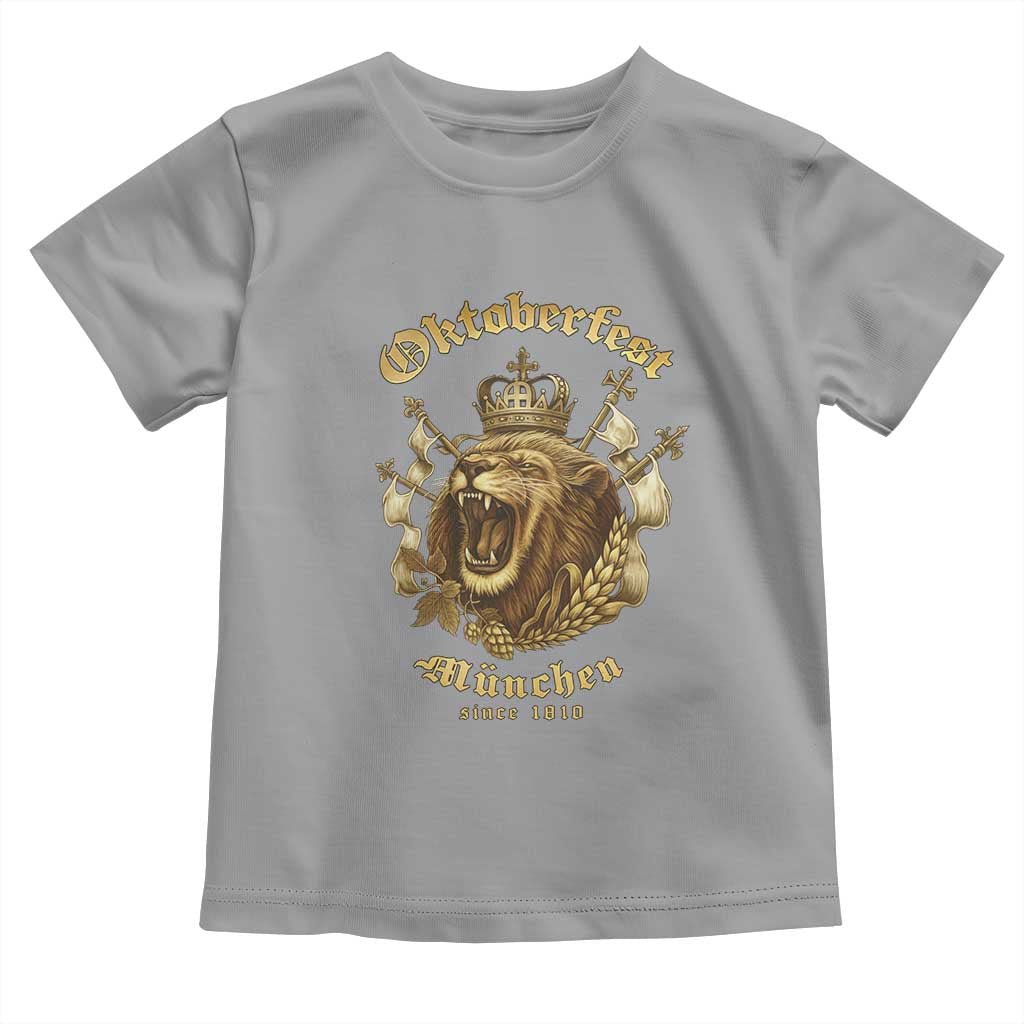 Oktoberfest Munchen Roaring Lion Toddler T Shirt Since 1810 Crown and Beer Weapon - Wonder Print Shop