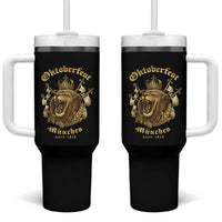 Oktoberfest Munchen Roaring Lion Tumbler With Handle Since 1810 Crown and Beer Weapon - Wonder Print Shop