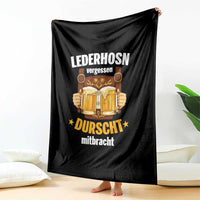 Funny Lederhosen Oktoberfest Beer Drinking Throw Blanket Lederhosn Vergessen Durscht Mitbracht - Wonder Print Shop