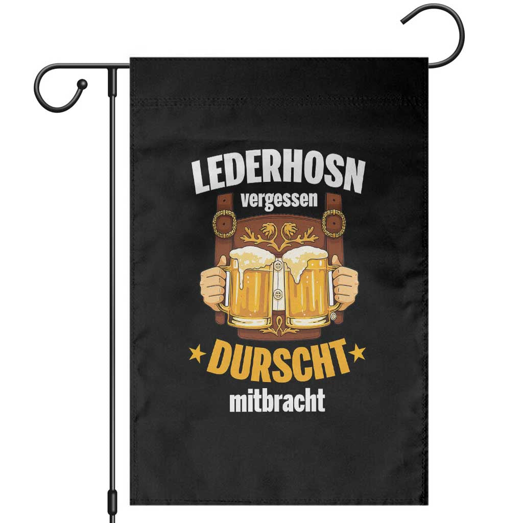 Funny Lederhosen Oktoberfest Beer Drinking Garden Flag Lederhosn Vergessen Durscht Mitbracht - Wonder Print Shop