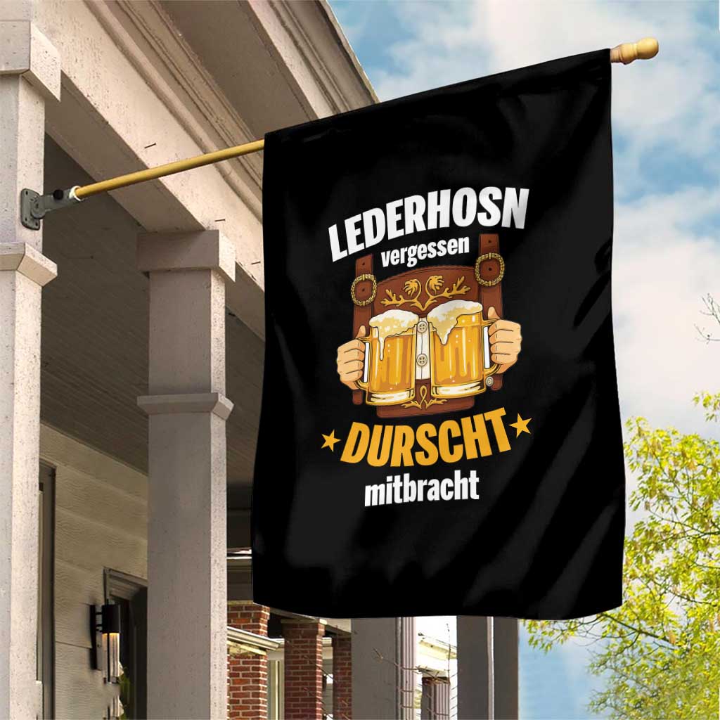 Funny Lederhosen Oktoberfest Beer Drinking Garden Flag Lederhosn Vergessen Durscht Mitbracht - Wonder Print Shop
