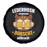 Funny Lederhosen Oktoberfest Beer Drinking Spare Tire Cover Lederhosn Vergessen Durscht Mitbracht - Wonder Print Shop