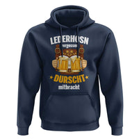Funny Lederhosen Oktoberfest Beer Drinking Hoodie Lederhosn Vergessen Durscht Mitbracht - Wonder Print Shop
