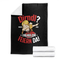 Funny Oktoberfest Dab Girl Throw Blanket Dirndl I Bin Nur Zum Feiern Da Party - Wonder Print Shop