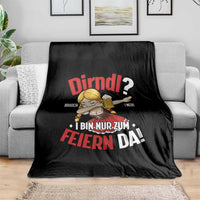Funny Oktoberfest Dab Girl Throw Blanket Dirndl I Bin Nur Zum Feiern Da Party - Wonder Print Shop