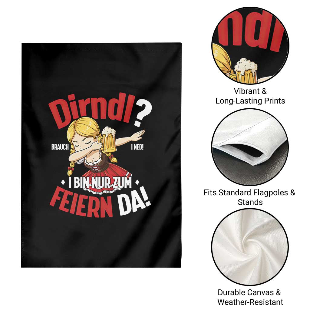 Funny Oktoberfest Dab Girl Garden Flag Dirndl I Bin Nur Zum Feiern Da Party - Wonder Print Shop
