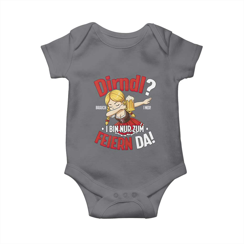 Funny Oktoberfest Dab Girl Baby Onesie Dirndl I Bin Nur Zum Feiern Da Party - Wonder Print Shop