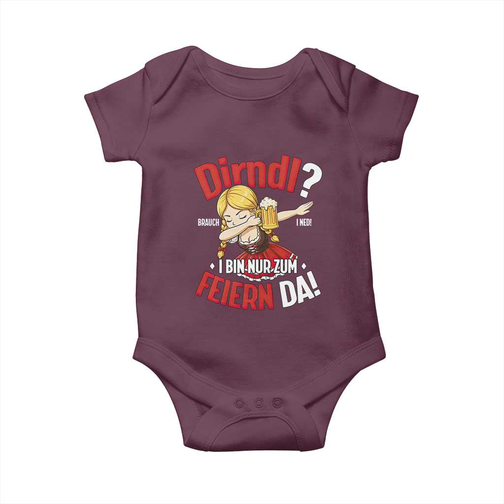 Funny Oktoberfest Dab Girl Baby Onesie Dirndl I Bin Nur Zum Feiern Da Party - Wonder Print Shop
