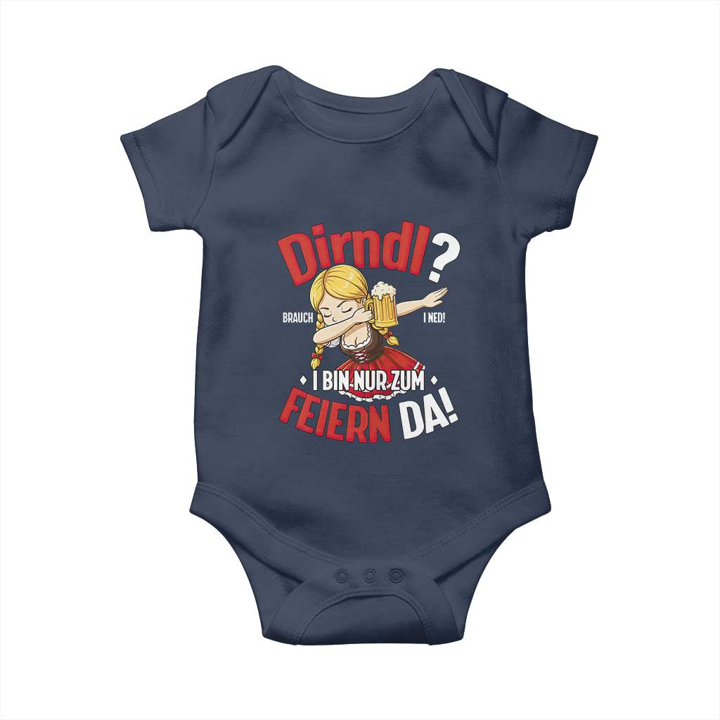 Funny Oktoberfest Dab Girl Baby Onesie Dirndl I Bin Nur Zum Feiern Da Party - Wonder Print Shop