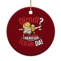 Funny Oktoberfest Dab Girl Ceramic Ornament Dirndl I Bin Nur Zum Feiern Da Party - Wonder Print Shop