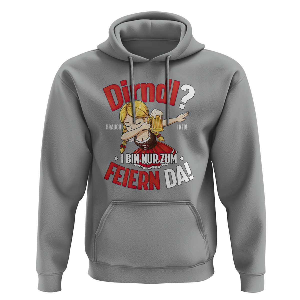 Funny Oktoberfest Dab Girl Hoodie Dirndl I Bin Nur Zum Feiern Da Party - Wonder Print Shop