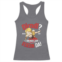 Funny Oktoberfest Dab Girl Racerback Tank Top Dirndl I Bin Nur Zum Feiern Da Party - Wonder Print Shop
