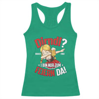 Funny Oktoberfest Dab Girl Racerback Tank Top Dirndl I Bin Nur Zum Feiern Da Party - Wonder Print Shop