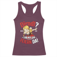 Funny Oktoberfest Dab Girl Racerback Tank Top Dirndl I Bin Nur Zum Feiern Da Party - Wonder Print Shop