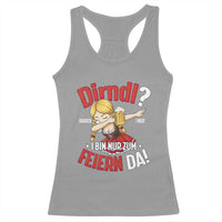 Funny Oktoberfest Dab Girl Racerback Tank Top Dirndl I Bin Nur Zum Feiern Da Party - Wonder Print Shop