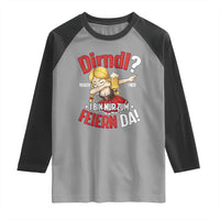 Funny Oktoberfest Dab Girl Raglan Shirt Dirndl I Bin Nur Zum Feiern Da Party - Wonder Print Shop
