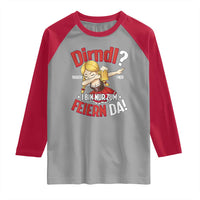 Funny Oktoberfest Dab Girl Raglan Shirt Dirndl I Bin Nur Zum Feiern Da Party - Wonder Print Shop