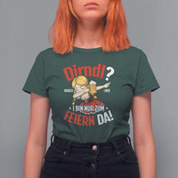 Funny Oktoberfest Dab Girl T Shirt For Women Dirndl I Bin Nur Zum Feiern Da Party - Wonder Print Shop