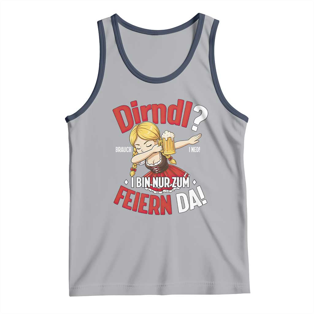 Funny Oktoberfest Dab Girl Tank Top Dirndl I Bin Nur Zum Feiern Da Party - Wonder Print Shop