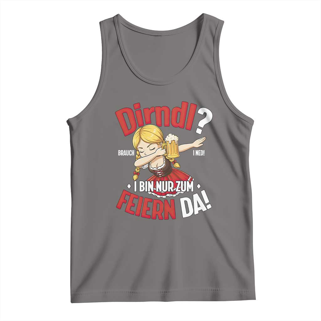 Funny Oktoberfest Dab Girl Tank Top Dirndl I Bin Nur Zum Feiern Da Party - Wonder Print Shop
