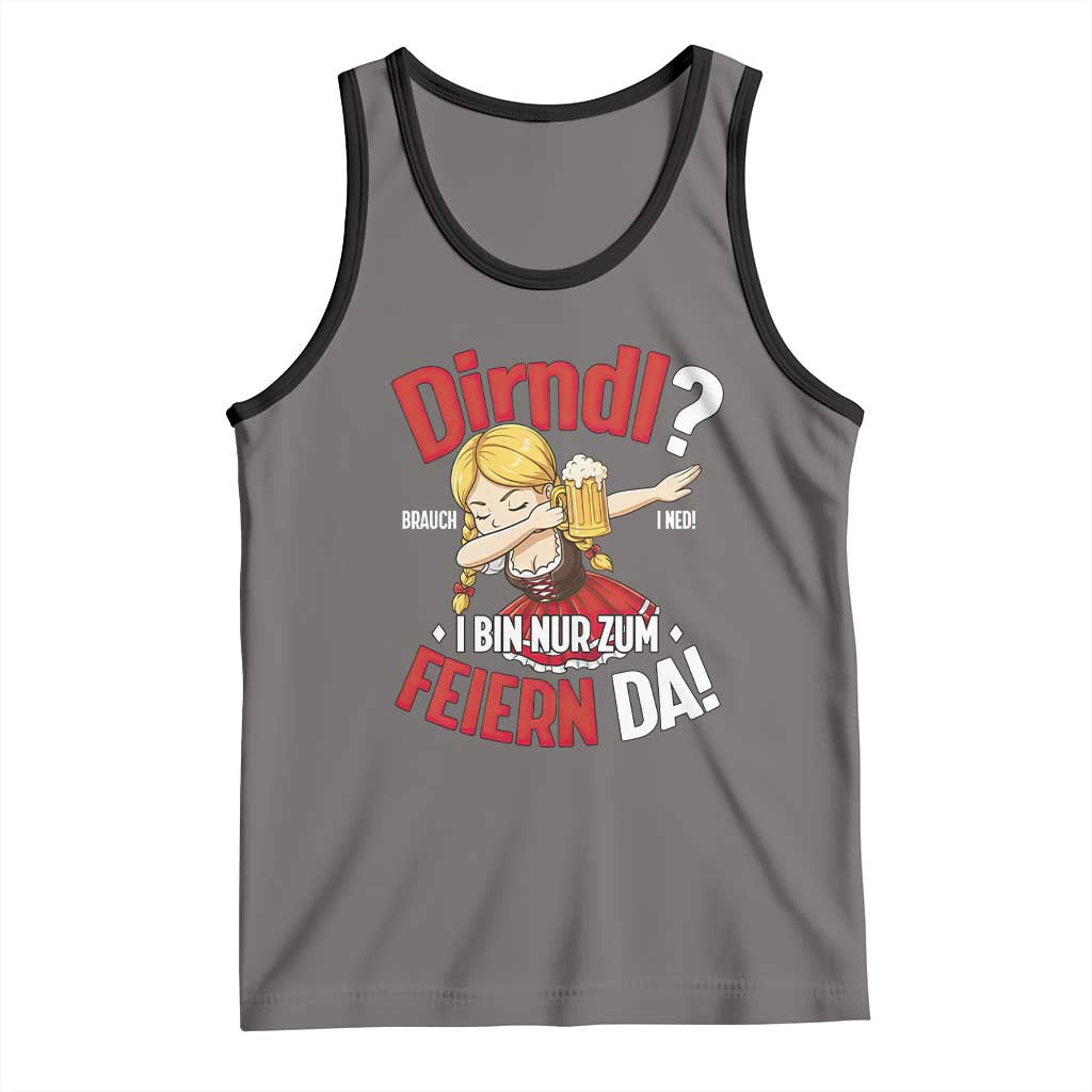 Funny Oktoberfest Dab Girl Tank Top Dirndl I Bin Nur Zum Feiern Da Party - Wonder Print Shop