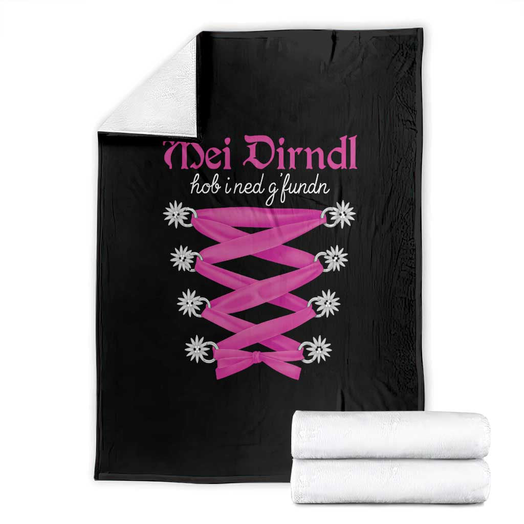 Funny Oktoberfest Corset in Pink Throw Blanket I Have Not Found My Dirndl - Wonder Print Shop