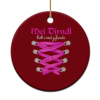 Funny Oktoberfest Corset in Pink Ceramic Ornament I Have Not Found My Dirndl - Wonder Print Shop