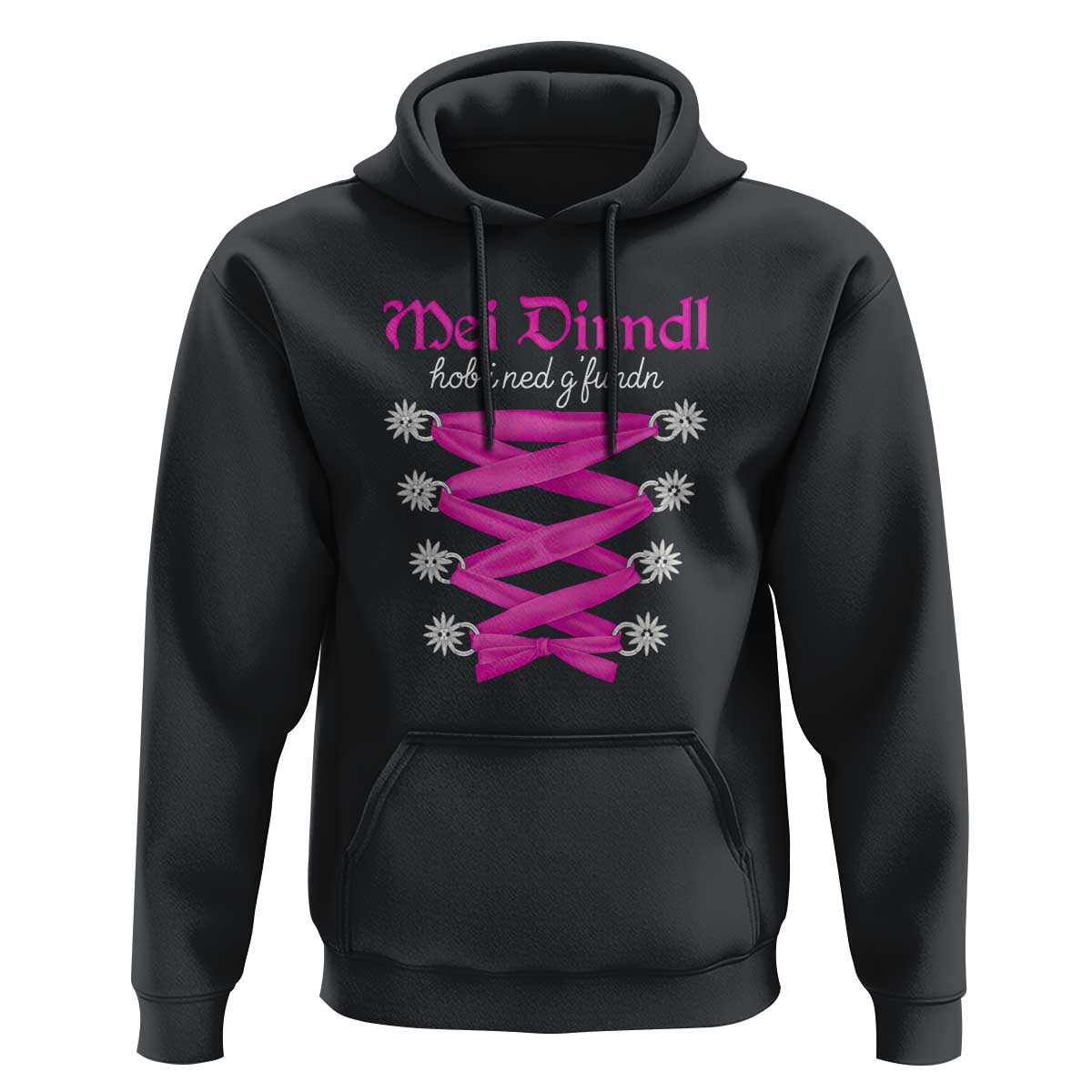 Funny Oktoberfest Corset in Pink Hoodie I Have Not Found My Dirndl - Wonder Print Shop