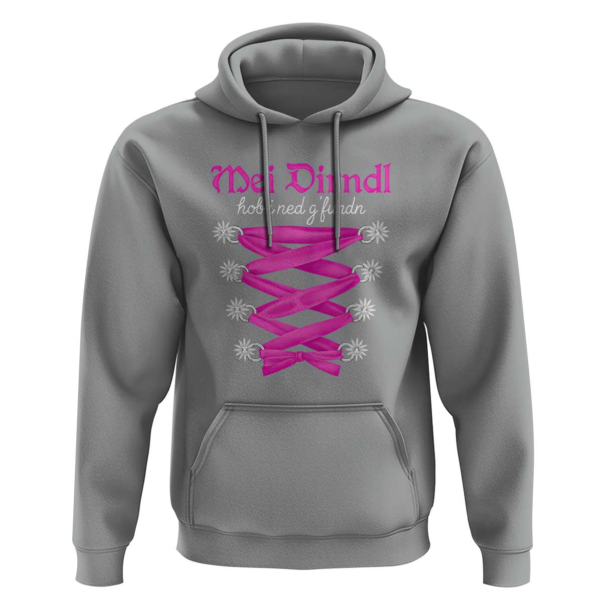 Funny Oktoberfest Corset in Pink Hoodie I Have Not Found My Dirndl - Wonder Print Shop