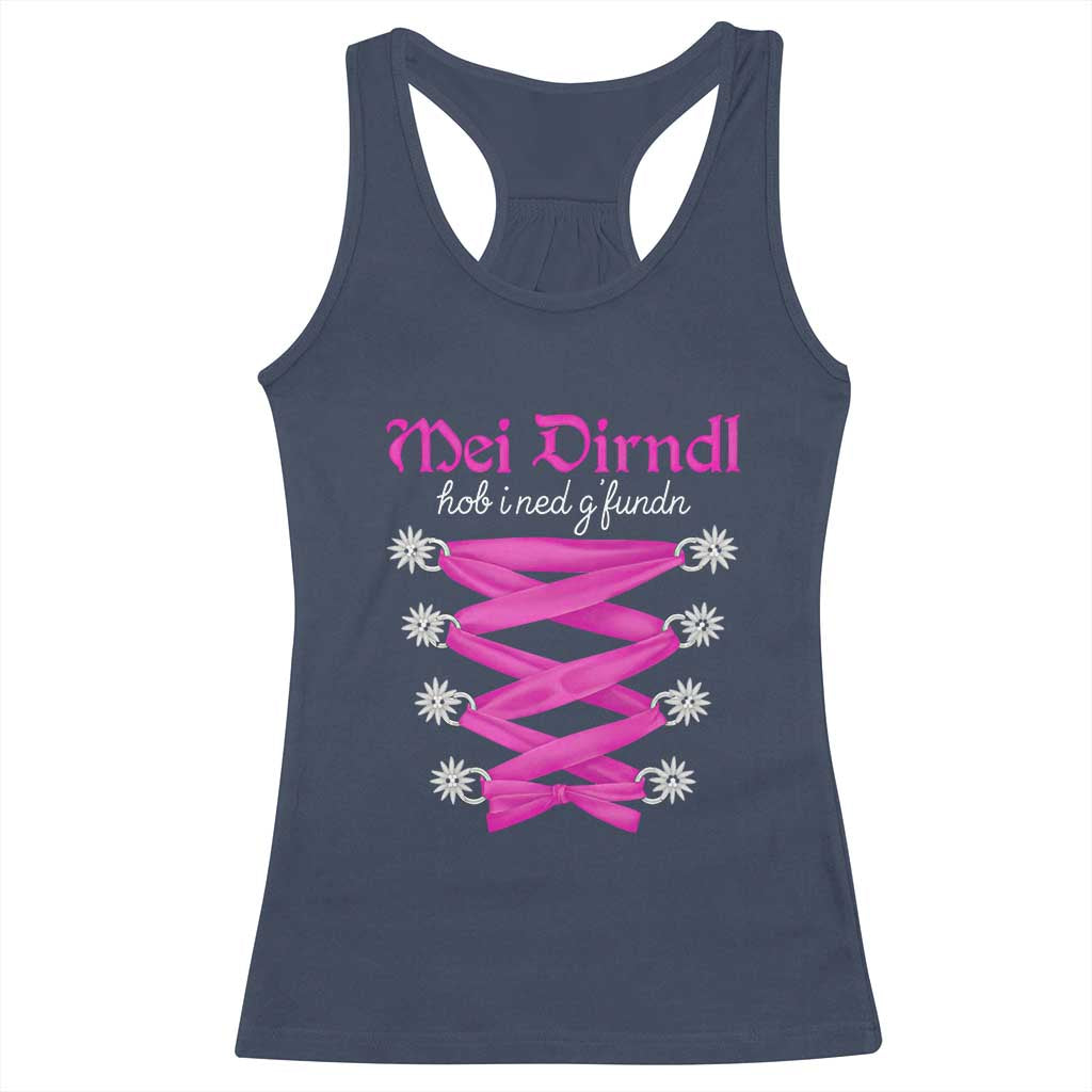Funny Oktoberfest Corset in Pink Racerback Tank Top I Have Not Found My Dirndl - Wonder Print Shop