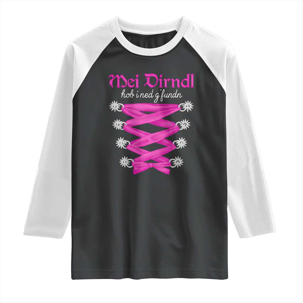 Funny Oktoberfest Corset in Pink Raglan Shirt I Have Not Found My Dirndl - Wonder Print Shop