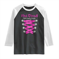 Funny Oktoberfest Corset in Pink Raglan Shirt I Have Not Found My Dirndl - Wonder Print Shop