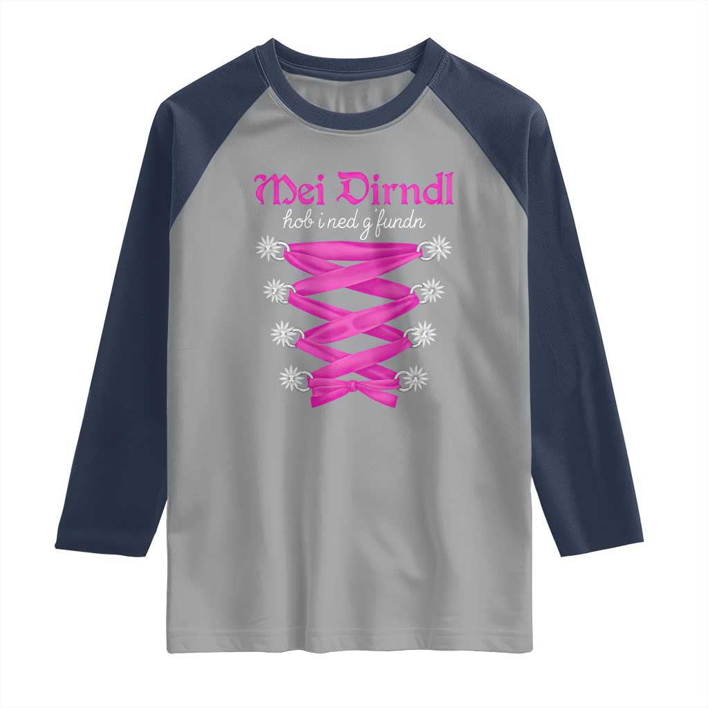 Funny Oktoberfest Corset in Pink Raglan Shirt I Have Not Found My Dirndl - Wonder Print Shop
