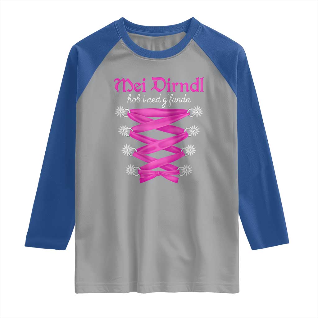 Funny Oktoberfest Corset in Pink Raglan Shirt I Have Not Found My Dirndl - Wonder Print Shop