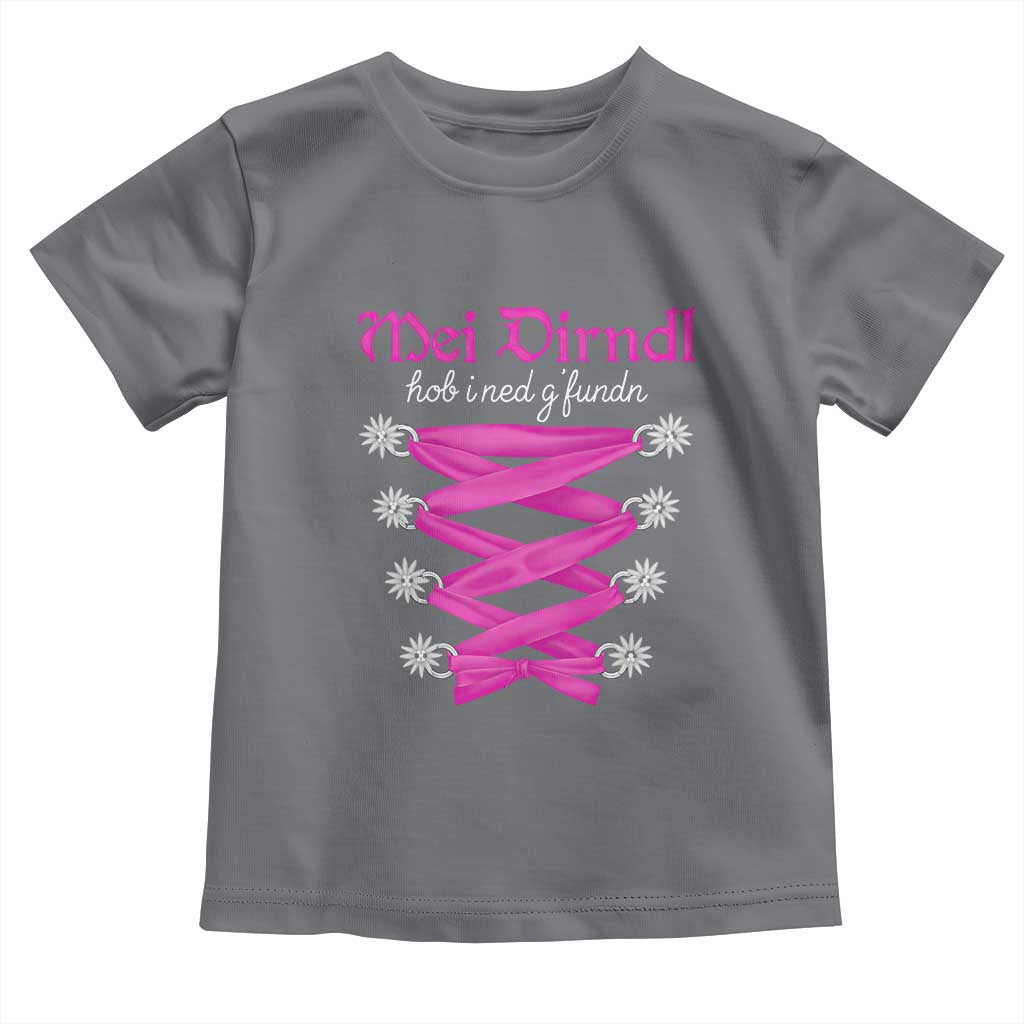Funny Oktoberfest Corset in Pink Toddler T Shirt I Have Not Found My Dirndl - Wonder Print Shop