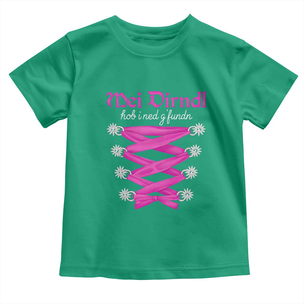 Funny Oktoberfest Corset in Pink Toddler T Shirt I Have Not Found My Dirndl - Wonder Print Shop