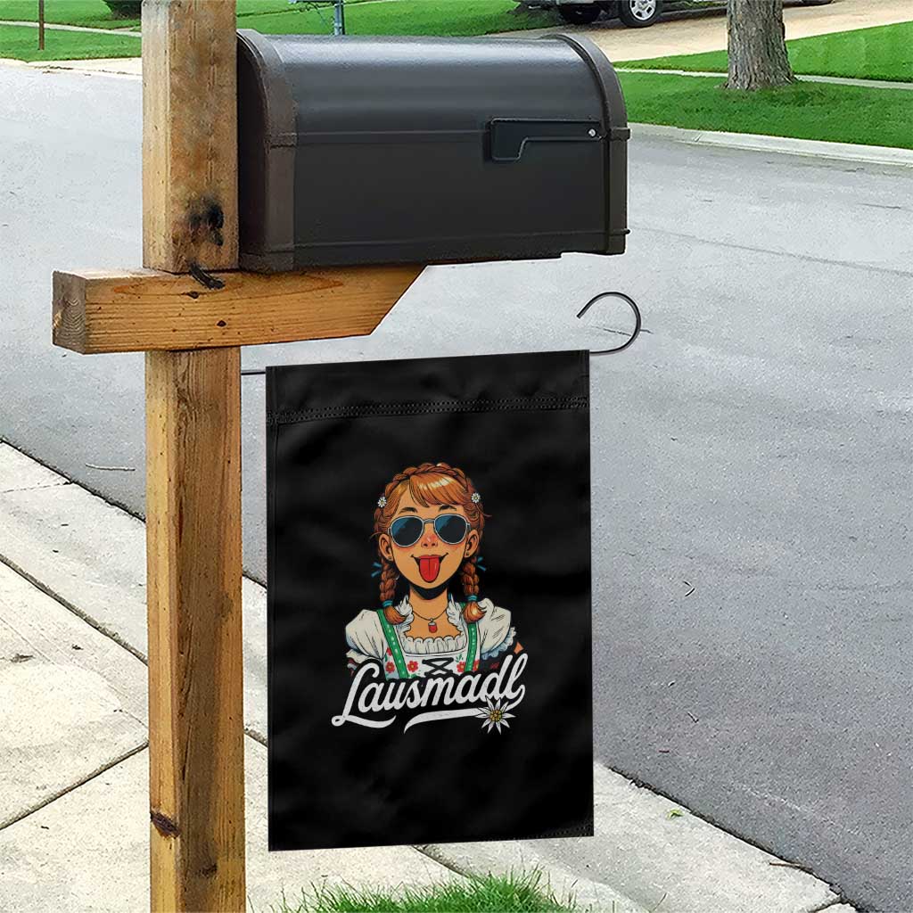 Funny Lausmadl Oktoberfest Garden Flag Bavarian Girl with Braids Sunnies and Sass - Wonder Print Shop