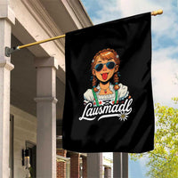 Funny Lausmadl Oktoberfest Garden Flag Bavarian Girl with Braids Sunnies and Sass - Wonder Print Shop