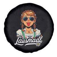 Funny Lausmadl Oktoberfest Spare Tire Cover Bavarian Girl with Braids Sunnies and Sass - Wonder Print Shop