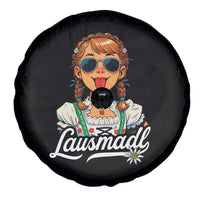 Funny Lausmadl Oktoberfest Spare Tire Cover Bavarian Girl with Braids Sunnies and Sass - Wonder Print Shop