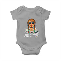 Funny Lausmadl Oktoberfest Baby Onesie Bavarian Girl with Braids Sunnies and Sass - Wonder Print Shop