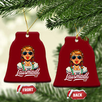 Funny Lausmadl Oktoberfest Ceramic Ornament Bavarian Girl with Braids Sunnies and Sass - Wonder Print Shop