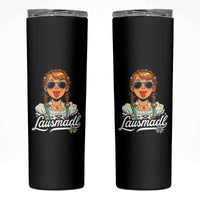 Funny Lausmadl Oktoberfest Skinny Tumbler Bavarian Girl with Braids Sunnies and Sass - Wonder Print Shop