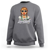 Funny Lausmadl Oktoberfest Sweatshirt Bavarian Girl with Braids Sunnies and Sass - Wonder Print Shop