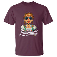 Funny Lausmadl Oktoberfest T Shirt Bavarian Girl with Braids Sunnies and Sass - Wonder Print Shop